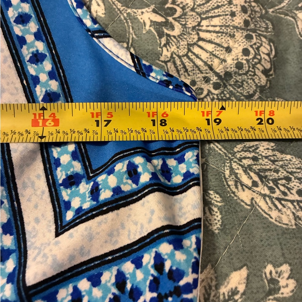 Blue and White Geometric Maxi Dress New Directions EUC - Picture 4 of 7